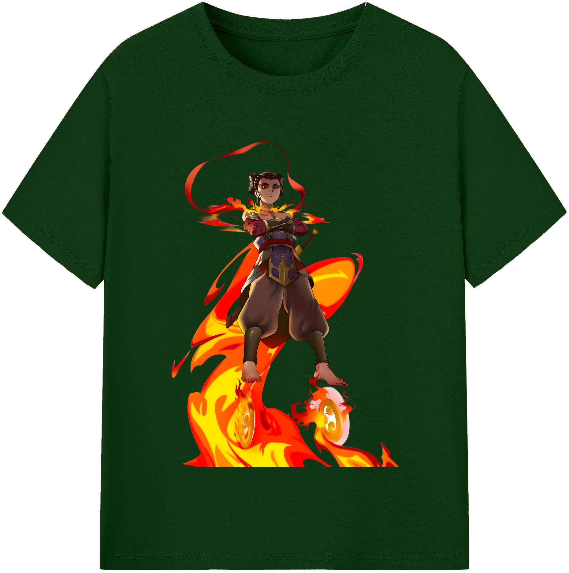 （画像用） Ne Zha 2 ナタ 魔童の大暴れ 綿100％半袖Tシャツ（フロントプリント）